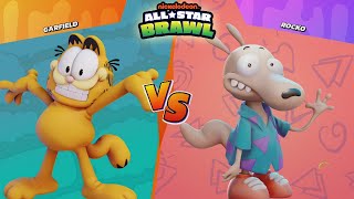 Nickelodeon AllStar Brawl  Garfield VS Rocko [upl. by Hedva]