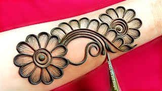 Very beautiful stylish front hand mehndi design  easy arabic mehndi  mehndi ka design  Mehndi [upl. by Odella]