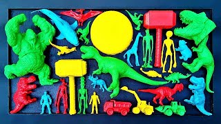 Dinosaur muddy toys • Trex vs Velociraptor vs Megalodon vs Indoraptor vs Brachiosaurus vs siren head [upl. by Allard399]