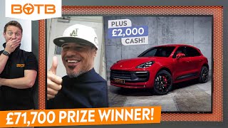 quotThe Best Christmas Gift” Architect wins a Porsche Macan GTS  £2000  BOTB Winners [upl. by Zabrine]