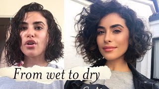 How to Style Short Curly Hair  WET TO DRY Tutorial [upl. by Ndnarb]