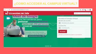 ¿Cómo acceder al Campus Virtual de Univalle [upl. by Aicilana624]