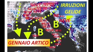 METEO  IRRUZIONI ARTICHE REITERATI NEI MODELLI IN GENNAIO CON NEVE A BASSISSIMA QUOTA LANALISI [upl. by Furr]