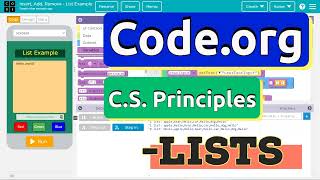 Codeorg Insert One Item or Many Into a List  CS Principles Example [upl. by Ecinereb368]