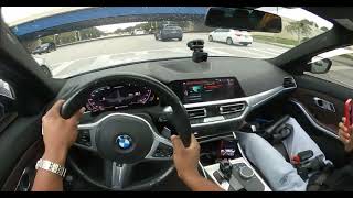 Pushing a 600 horsepower Stage 2 2020 BMW M340I To The Limits POV drive and drift [upl. by Vick]