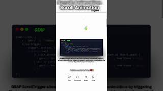 🔄 Add Stunning Scroll Animations with GSAP 💥✨ shorts shortsvideo animationstyle layoutweb [upl. by Nemraciram]