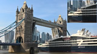 LE CHAMPLAIN passes under TOWER BRIDGE [upl. by Rebeca]