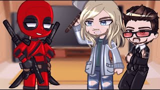 Avengers React To Deadpool  Gacha React [upl. by Delacourt]