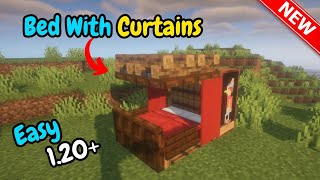 How to make bed with curtains in minecraft 2024 [upl. by Ilyah485]