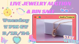 LIVE Jewelry Auction amp BIN Sale 7 PM CT Tues 31224 [upl. by Arral]