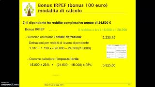 16 Modalità calcolo bonus IRPEF [upl. by Eednahs]