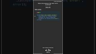 JavaScript Interview Question Fetch API javascript javascriptinterview js webdevelopment [upl. by Norab]