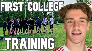 I HAD MY FIRST COLLEGE SOCCER TRAINING [upl. by Dielle]