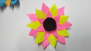 Kagoj full  Kagoj diye full banano  Paper flowers  paper cutting [upl. by Atinehc]