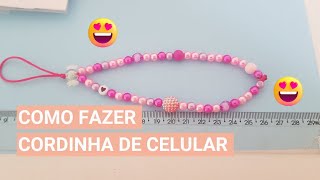 💜Como fazer cordinha de celular Phone strapsalva celular Muito Fácil 😱 [upl. by Notfa]