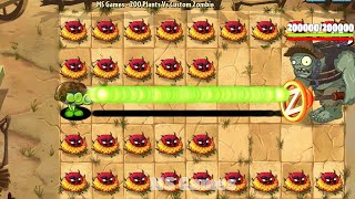 PvZ 2 Challenge  200 Plants Max Level Vs Custom Wild West Gargantuar Zombie 200000 Hp [upl. by Bronny354]