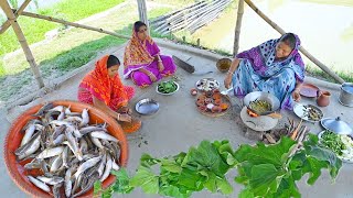 মায়ের হাতে গ্রামের রান্না লাউ পাতা বাটাট্যাংরা মাছের তেলঝললাউ শাকের ঝোল  fish curry recipe [upl. by Naus353]