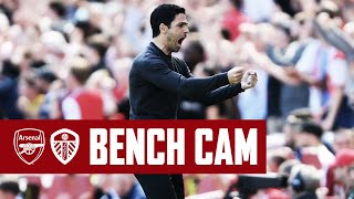 BENCH CAM  Arsenal vs Leeds 21  Goals celebs fans and more [upl. by Atteoj]