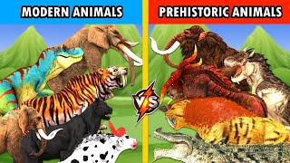 Elephant vs Dinosaur ARBS Prehistoric Mammals Vs Ark Modern Animals Epic Revolt Battle Simulatorr [upl. by Suoivatnom]