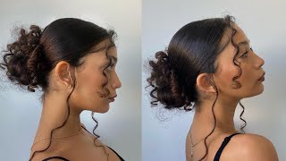 Formal Curly Hairstyle Clean Bun  Classy Natural Curls [upl. by Vizza818]