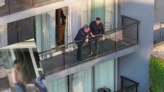 Liam Paynes Dad Visits The Hotel Balcony Where His Son Fell amp Died Geoff Liam One Direction [upl. by Sral]