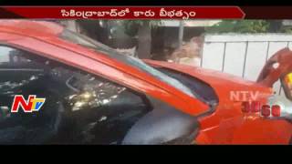 Drunken Car Hits Wall  Secunderabad  NTV [upl. by Zigrang]