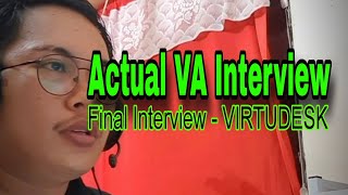 My VIRTUDESK Actual Final Interview for EXECUTIVE Assistant wfh jobinterview virtualassistant [upl. by Notlil]