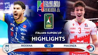 Highlights  Modena vs Piacenza  Italian Super Cup 2022 [upl. by Ihcekn359]