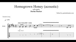 Homegrown Honey TAB  acoustic guitar solo tab  PDF  Guitar Pro [upl. by Besnard579]