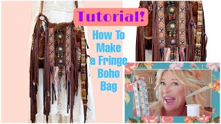 WOW PURSE TUTORIAL LIKE NO OTHER How to Make a Fringe Boho Bag From Thrifted Items [upl. by Rialc]