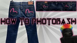 UPDATED HOW TO PHOTOBASH jeans  ROBLOX DESIGNING [upl. by Ridan]