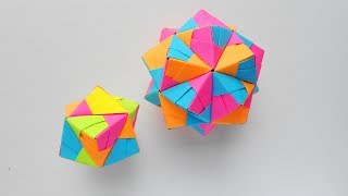 Origami Sonobe Octahedral Unit How to make paper polyhedrons [upl. by Tybie]