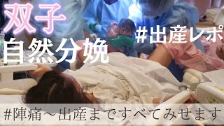 【普通分娩レポ】【双子】陣痛〜出産〜産後処置まで全てみせます！グロなし！こわくない！静かな出産 [upl. by Otrebcire]