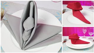 2 AMAZING AND UNIQUE DESIGN TABLE NAPKIN FOLDING FOR DINNERWARE [upl. by Abbie]