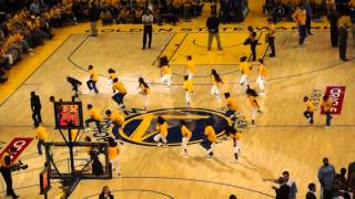 Warriors Jr Jam Squad playoff G1 Rnd 2 Tony Allen disrupts Jr Jam performance 2015 NBA Playoffs [upl. by Poliard796]