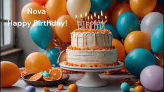 Nova Happy Birthday Your Personalized Song  Check out Other Names HappyBirthdaySongsWithName22 [upl. by Nylevol]