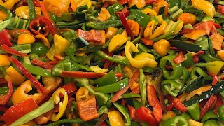 The 🌶️ peppers are all cut and sliced [upl. by Reine979]