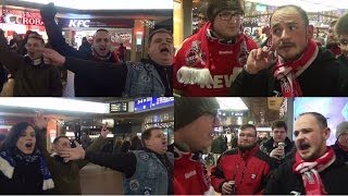 DFBPokal HSV vs 1FC Köln  Fans lautstark im Hbf Hamburg [upl. by Schellens]