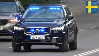 Police Volvo XC60 respondingcivil polisbil på utryckning SE  62023 [upl. by Ahsetra]