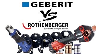 Press tool comparison Geberit ACO202 vs Rothenberger Romax 3000 crimping tool [upl. by Hellene698]