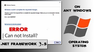 How to fix NET Framework 35 installation error 0x800F0906 0x800F081F 0x800F0907 [upl. by Gibson]