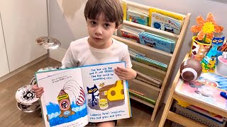 Pete the Cat’s Groovy Imagination 🌧️💡💭 📦 🌈🏎️ 🚀🥁🎼🎸🏄‍♂️ ☀️ Animated book  Read alound [upl. by Onirefes]