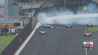 Felix Rosenqvist crashes during Indy 500 practice [upl. by Della]