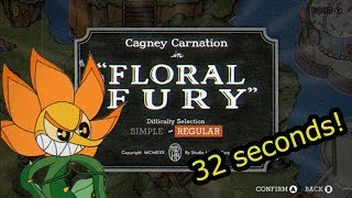 Cuphead Speedrun  Floral Fury Regular 032 [upl. by Crofoot]