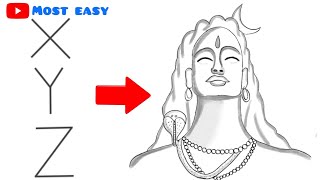 How to draw Lord Shiva  Easy drawing of lord Lord Mahadev  Step by step Lord Shiva drawing [upl. by Gnilhsa]