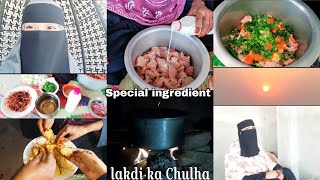 Hyderabadi Dum Biryani Recipe😋 lakdi ke chulhe par banayi hamne biryani✨️With full of entertainment [upl. by Granlund]