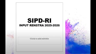 CARA INPUT RENSTRA DI SIPD RI TAHUN 20252026 [upl. by Neron]