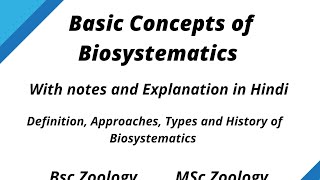 Basic Concepts of Biosystematics [upl. by Emalee]