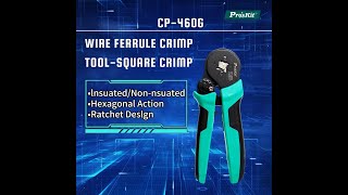 ProsKit Ferrule Crimp ToolSquare Crimp CP460G Insulated Terminal wire crimper 寶工 socket [upl. by Odrahcir]