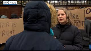 quotDO THEY KNOW ITS CHRISTMAS TIME AT ALLquot HOMELESS ASYLUM SEEKERS PROTEST OUTSIDE THE DAIL [upl. by Leis]